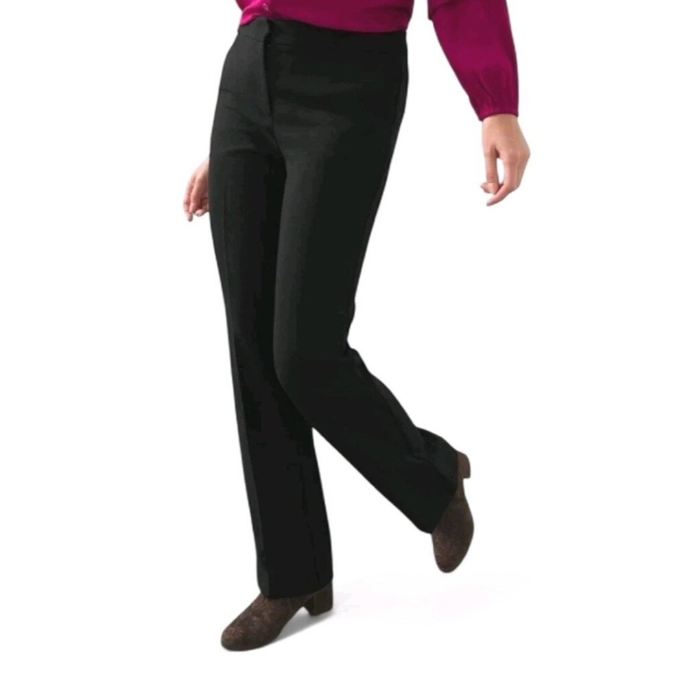 Chico's Dress Trousers Black Tailored Classic Flex Waist Pant Women's 10R US